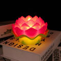 Lotus Lamp Realistic Creative Flickering LED Night Light -Operated Portable Lotus for Home Decor Meditation Space Spiritual Practitioners Romantic Setting Gift Item.