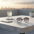 Double bridge 2 IN 1 stylish UV 420 ANTI PHOTOSUN BLUE CUT Lens Glass POWER All in one Photochromic Anti Blue Light Computer Glasses Men Women Blue Light Blocking Eyewear Radiation Protection Gaming Eyeglass Frame. 
