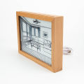 Internet Celebrity Light Solid Wood Painting Photo Frame 3D Photo Hollow Frame Ornaments Wholesale LED Creative Glow Small Night Lamp. 