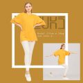 Ladies Solid Color T-Shirt Short Sleeve Crew Neck Top for Women.