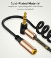 Audio Cable 3.5mm Elbow Spring Retractable Extension Cord Audio Cable Suitable For Mobile Computer Speakers.