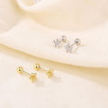 1Pair Gold Simple Earrings Silver Mini Small Flowers Ear Stud Piercing Jewelry Podazz. 
