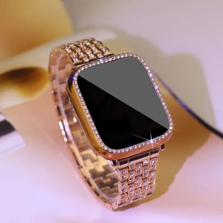 New-%20xDfind%20Bling%20Diamond%20Jewelry%20Metal%20Watch%20Band%20with%20Case%20For%20Apple%20Watch%20Series%2038mm%20-%20Image%206