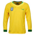 Brazil Home Long Sleeve Jersey 2018 - Yellow - (China). 
