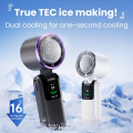 Popular Mini High-Speed Handheld Turbo Fan Smart Digital Display Wearable Personal Desk Neck Fan with Five Wind Speeds.