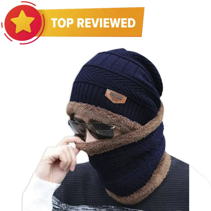 Men's%20Binij%20Fleece%20Wool%20Liner%20Thick%20Hat%20Scarf%20Set%20-%20Image%202