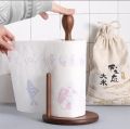 Wooden Kitchen Standing Tissue Paper Towel Roll Rack Holder Holders Toilet Roll Stand Weighted Base.