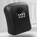 (New) key lock box, wall-mounted zinc alloy key box weatherproof 4-digit combination key torage lock box. 
