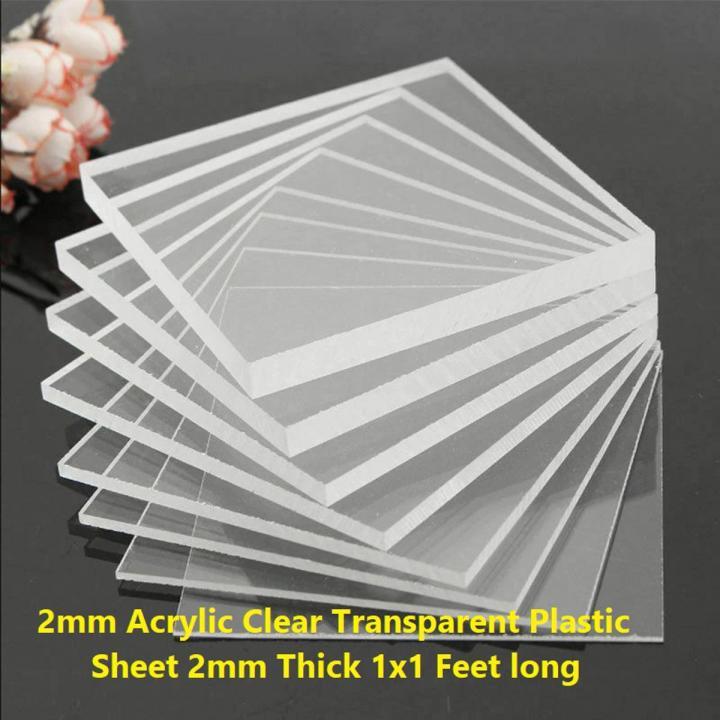 2x300x300mm Acrylic Sheet Clear Plastic Sheet Transparent 2mm Thick 1×1 Feet Or 12×12″ Inch Clear Acrylic Plexi Glass Panel Ideal