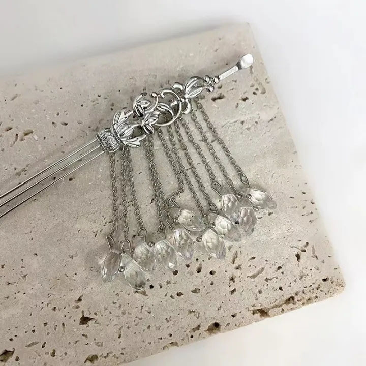 New%20Cool%20Silver%20Tassel%20Buyao%20Lotus%20Hairpin%20Cold%20Sense%20Female%20Ancient%20Style%20High%20Sense%20Han%20Chinese%20Clothing%20Hair%20Accessories%20Simple%20Summer%20Hairpin%20-%20Image%203