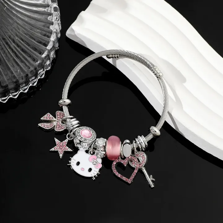 Sanrio%20Crystal%20Beads%20Bracelet%20Bangle%20Hello%20Kitty%20Zircon%20Inlay%20Enamel%20Pendant%20Bracelet%20Women%20Cute%20Sweet%20Jewelry%20Hand%20Accessories%20-%20Image%205