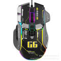 G6 Robot Style 2.4G Bluetooth the third mock examination/Wired Game Programmable Macro Definition RGB Wireless Optical Mouse.