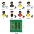 Football Players Figures Soccer Minifigures Assemble Bricks Building Blocks Toys For Kids Messi Neymar Ronaldo Lewandowski.