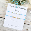 【Beiver Jewelry Store  】Set 2 Friends Morse Charm Best Friends Friendship Bracelet Code Jewelry Boyfriend Gift. 