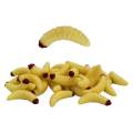 50 Pieces 1inch Maggot Baits Bread Worm Fishing Lure Plastic Fresh Water Fishing Bait. 