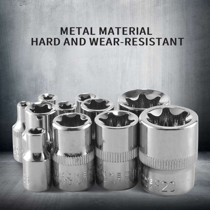 11Pc%20Female%20E%20Torx%20Star%20Socket%20Set%20Rail%20E4%20-%20E20%20External%20Star%20Torque%20Socket%20Set%20-%20Image%206