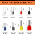 【Limited Quantity】 1800Pcs with Storage Box AWG 22-7 Wire Ferrules Terminals 8 Sizes Ferrule Wire Crimp Connectors Terminal Connector Industrial. 