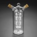 2-in-1 Double Layer Bottle Cork Sealed Transparent Sauce Oil Vinegar Glass Bottles Oil Jug Spice Glass Bottles for Kitchen.