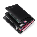 WILLIAMPOLO Fashion Leather Short Wallet Original Lether Black Wallet.