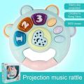 【Happy baby toy store】Baby Projection Drum Piano Guitar Soft Light Sky Projection Machine Toy Music Educational Toys Gifts. 