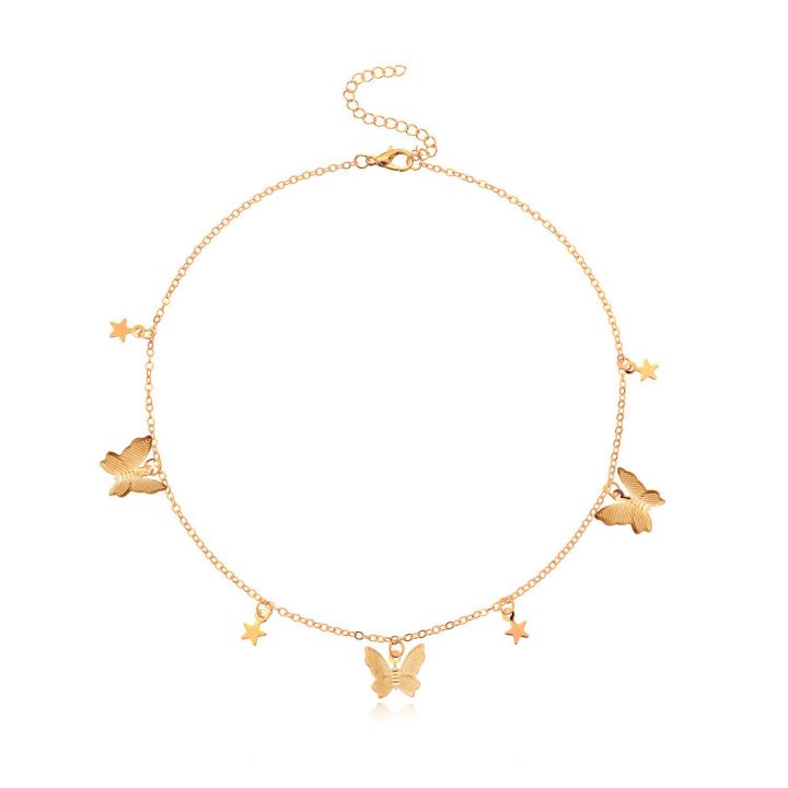 European%20and%20American%20cross-border%20jewelry%20Personalized%20fashion%20butterfly%20pendant%20star%20necklace%20Women's%20versatile%20five-pointed%20star%20handmade%20necklace%20-%20Image%205