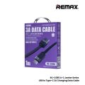 3A ( Type-C )-REMAX RC-C086 A-C Janker Series 3A USB to Type-C Fast Charging Data Cable - Black.