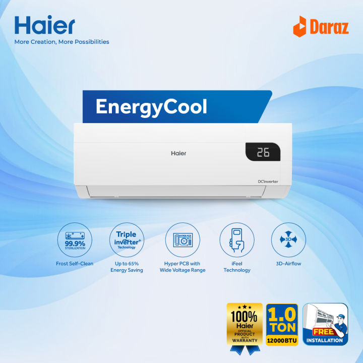 Haier 1 Ton EnergyCool Inverter AC [HSU-12EnergyCool(INV)(Pro)]