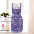 Apron Brushed Lace Edge Pastoral Korean Strap with Lining Kitchen Princess Apron. 