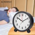 Students Desk Clock 1 Pc Alarm Clock with Night Light Quiet Small Round Easy Set Battery Operated Kids Students Desktop Analogue Home Supplies Kids Alarm Clock.