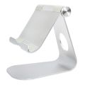 Aluminum Mobile Phone Stand Adjustable Cell Phone Desktop Stand For Mobile and Tab (silver).