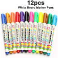 12pcs/box Bright Bullet Markers Dry Fine Pens Easy White Mixed Colour. 