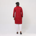 Chili Red and chest contrast Panjabi for men. 
