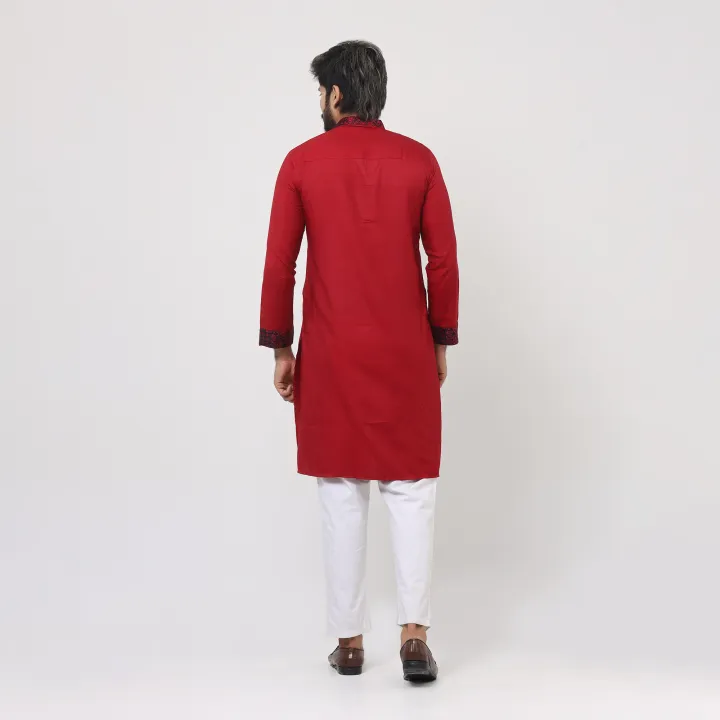 Chili%20Red%20and%20chest%20contrast%20Panjabi%20for%20men%20-%20Image%206