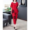 2pcs Women Casual Wanita Seluar Baju Individual Set Wear Top and Pants Lady Tracksuit Short Sleeve #2311.