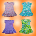 4 Pieces Printed girls Frock by Any color.