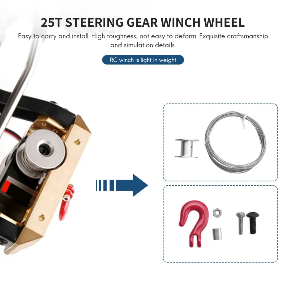 2PCS 25T Steering Wheel Drum For 1/10 RC Crawler Cars (TRX4, Axial SCX10, 90046, D90, D110)