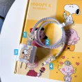 4 in 1 Charger Case for Apple 20W 18W Fast Charging Adapter Cute Astronaut Snoopy iPhone 13 12 11 iPad Clear Soft Cover for USB Data Line Protection. 