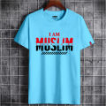 I am muslim Design Print Tshirt Men 2025 Summer New White Casual Homme Cool T Shirt.