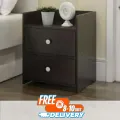 Progressive - Bed Side Table with Two Large Drawer Size- L16 + W16 + H24 Inch by Best Quality Furniture - Furniture & Decor. 