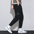 Spring and Summer Big Men Trousers Knitted Sports Pants Men Pants Loose Korean Version of All-Match Overalls Trousers Men.