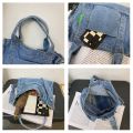 Denim Bags For Women Large Shoulder Bag With Zipper Jeans Shopping Bag Canvas Messenger Bag Y2K Satchel Eco Bag Korean Handbags. 