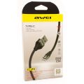 AWEI CL-29 Type-C Cable 200CM Nylon Braided USB Data Charging Cable 2M Type C Cable. 