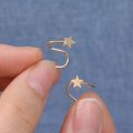 Heart-Shaped Girls Elegant Women Five-pointed Star Ear Cartilage Helix Piercing Stud Earring Jewelry Accessories Korean INS Style Stainless Steel Spiral Twisted Stud Earrings.