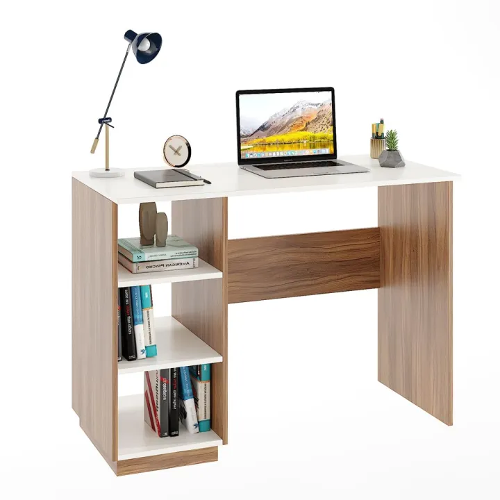 FURNEASER%20Carren%20Engineered%20Wood%20Study%20Table,%20Computer,%20Laptop,%20WFH%20Office%20Desk%20with%20Storage,%20Large%20(Exotic%20Teak%20&%20White)%20-%20Image%202