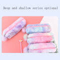 New Pencil Cae Gradient Color Cute Girl Pluh Octagonal Pen Bag torage Bag. 