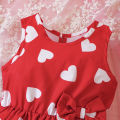 GC Girls Shorts Set Summer Children Heart Print Pattern Sleeveless Tank Tops Casual Shorts Outfits. 
