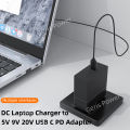 100W DC to USB C PD Power Adapter Converter for Lenovo Asus Hp Dell Acer Laptop Charger to 5V 9V 20V Type C Charger Connector.