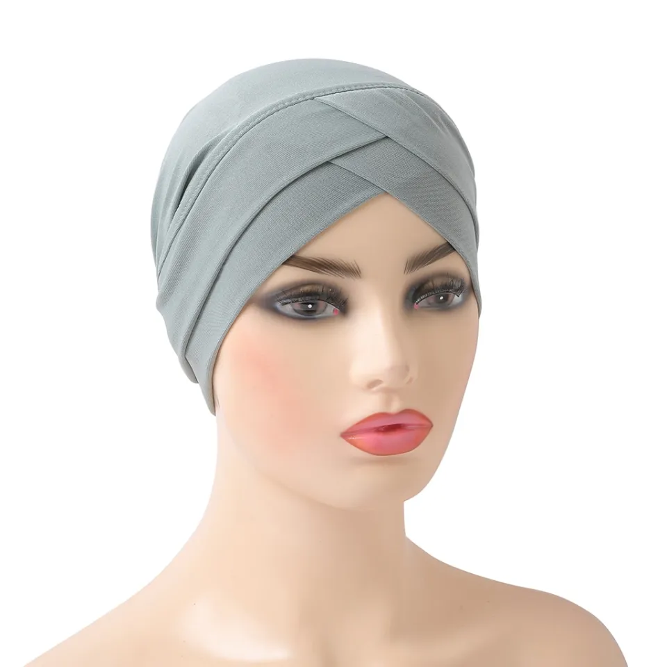 high quality criss cross muslim hijab inner hat underscarf pull on