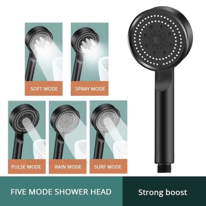 Black%205%20Modes%20Shower%20Head%20Adjustable%20High%20Pressure%20Water%20Saving%20Shower%20Head%20Water%20Massage%20Shower%20Head%20Bathroom%20Accessories%20-%20Image%202