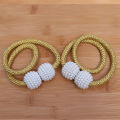 Magnetic Curtain Holder Pearl Ball Rope Curtain Tiebacks Magnetic Curtain Tieback Buckle(1 pair).